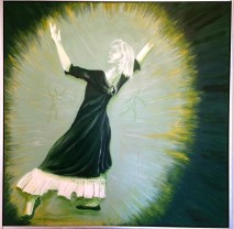 Grön klänning 60X60 - privat ägo