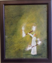 Kvinna med eld 40X50 såld